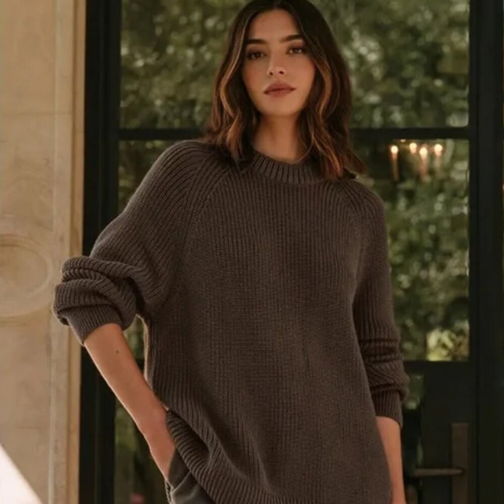 Jenni Kayne Oversized Cotton Fisherman - Olive, 1X